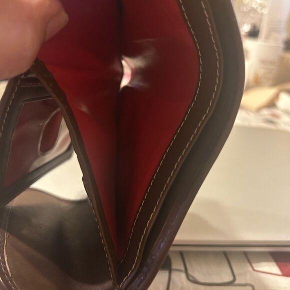 Dooney & Bourke Brown and Beige Bi-Fold Wallet - Picture 3 of 11